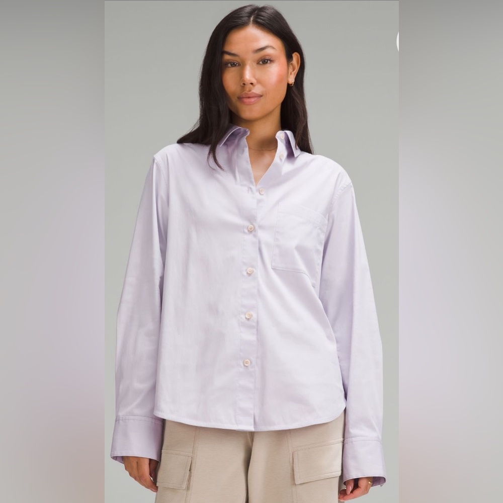 NWT Llulemon Relaxed-Fit Cotton-Blend Poplin Button-Down Shirt SOLD OUT ON LULU